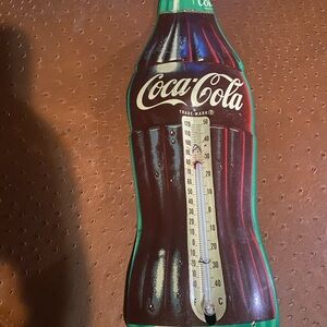 Coca Cola Bottle Thermometer - Red and Green
